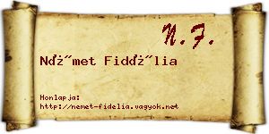 Német Fidélia névjegykártya